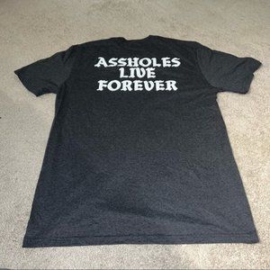 ALF KIRILL WAS HERE LINDA FINEGOLD Charcoal Logo Crewneck Tee Size Large NWOT